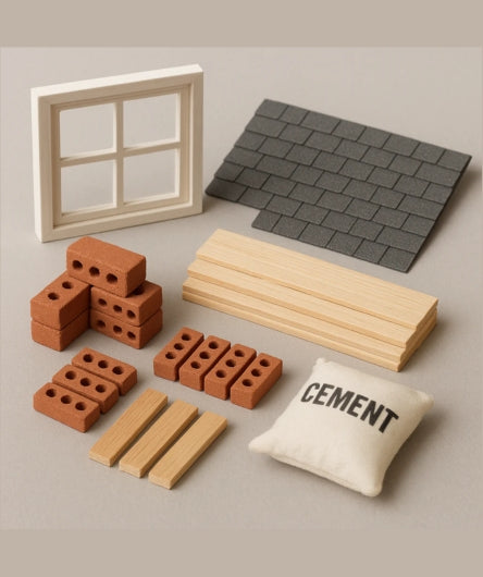 The Ultimate Miniature Construction Kit – Real Bricks, Wood & Cement for Dollhouse Building