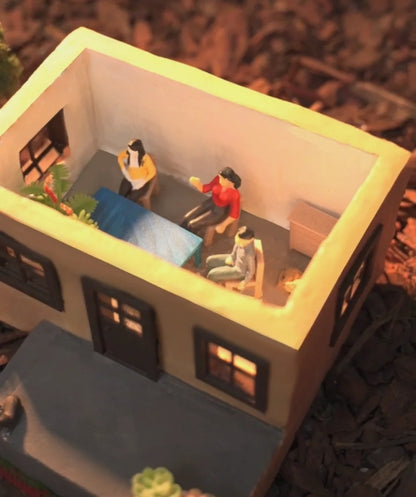 1:24 Scale Modern Miniature Furniture Set (6-Piece) | Table, Chairs & Cabinet for Dollhouse & Diorama